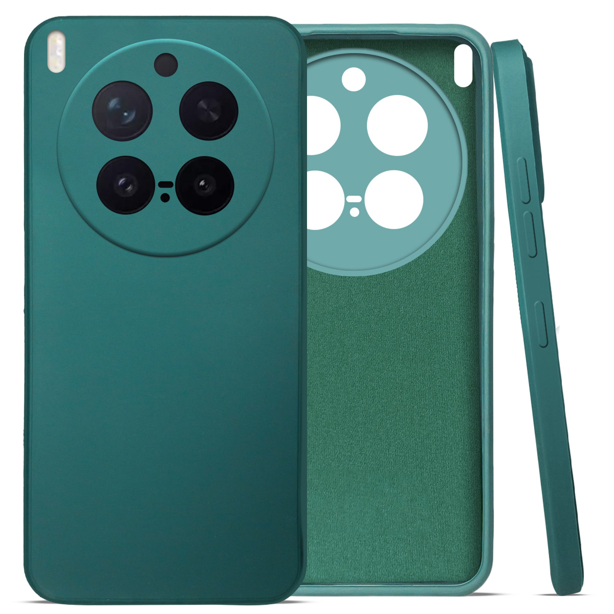 For Vivo X300 Pro Back Cover Case (Matte Finish Silicone with Inside Fiber cloth)