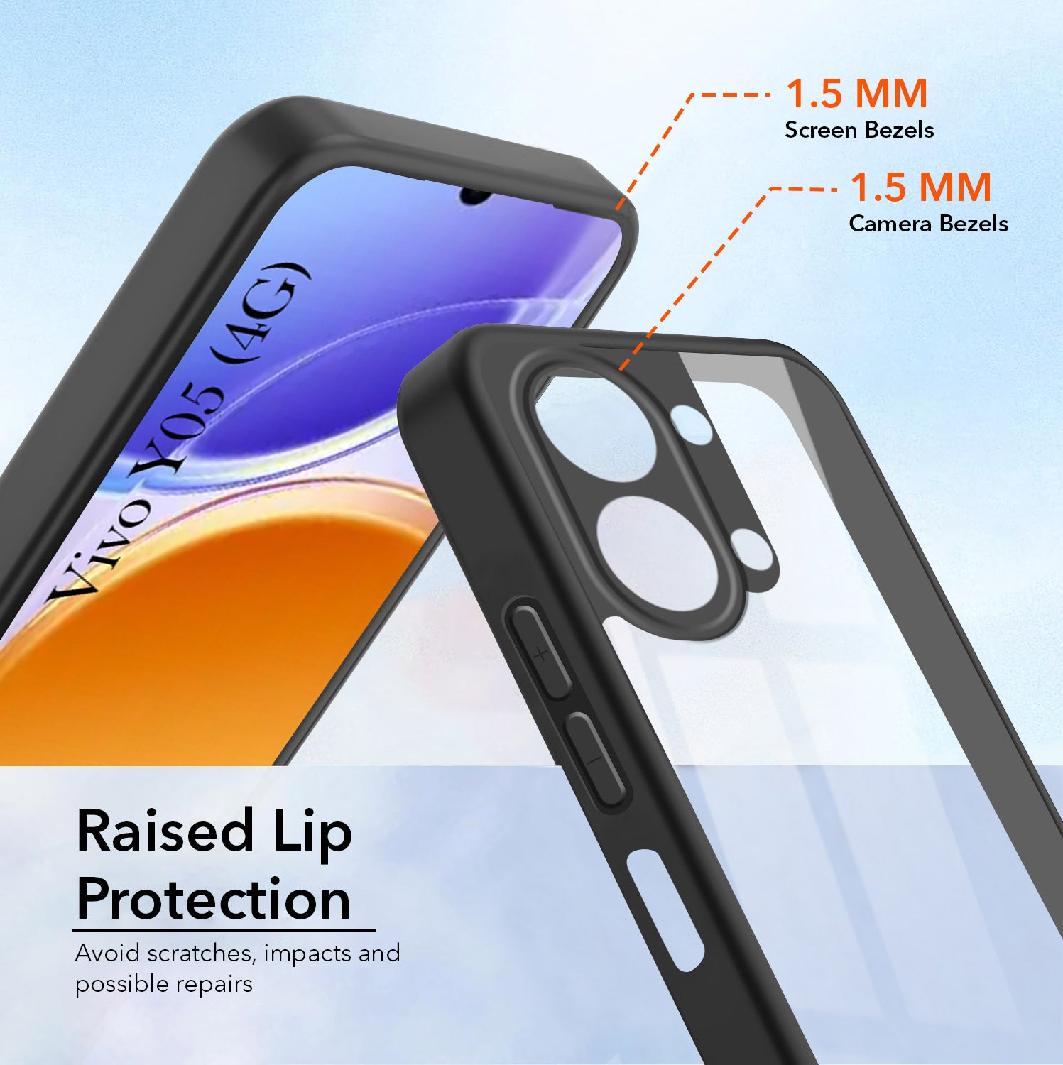 For Vivo Y05 4G Back Cover Case Ultra-Hybrid (Lifetime Anti Yellow | Anti Scratch | Crystal Clear Shockproof)