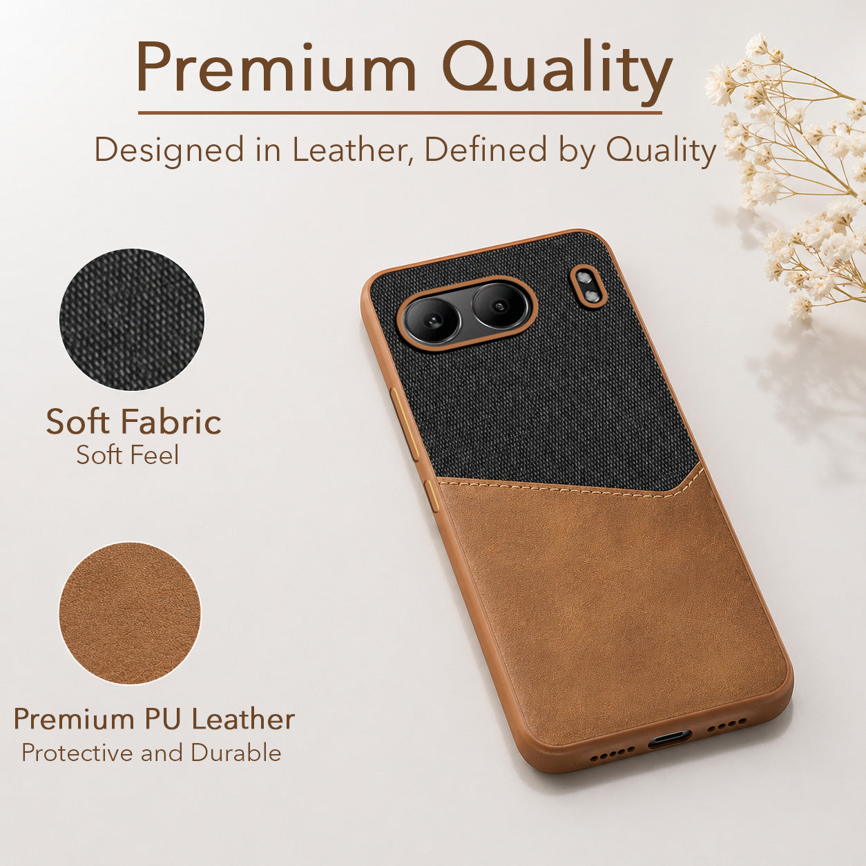 For Oneplus Nord 4 Back Cover Case (Dual PU Leather Stitch | Professional Minimalist | Soft and Flexible)