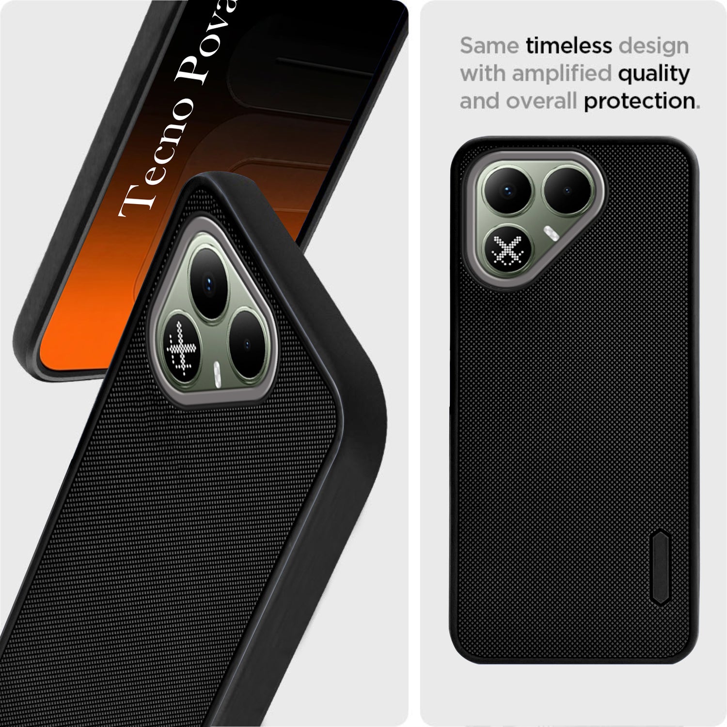 For Tecno Pova 8 Back Cover Case Rubberised (Textured Grip Design | Micro-Fiber Cloth Inside | Slim and Light Weight | Soft Touch and Feel)