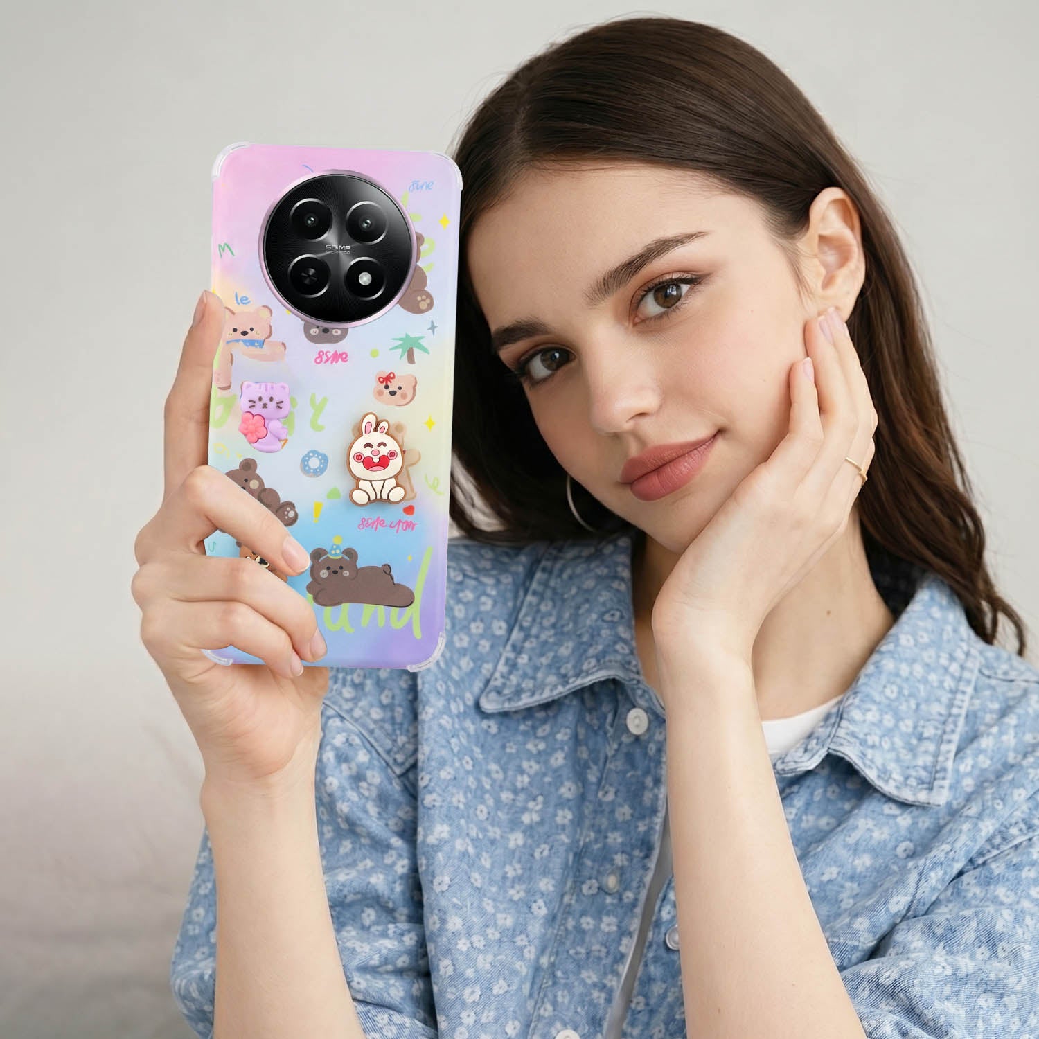 For Realme 12 | Realme 12X Back Cover Case (3D Cute Cartoons | Hard Back Side Soft | Matte Premium Finish | HD Printing)