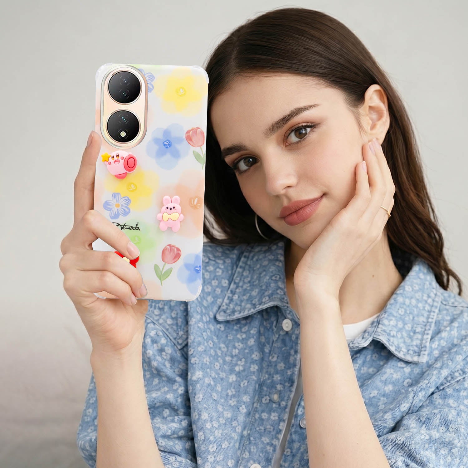 For Vivo Y100 Back Cover Case (3D Cute Cartoons | Hard Back Side Soft | Matte Premium Finish | HD Printing)