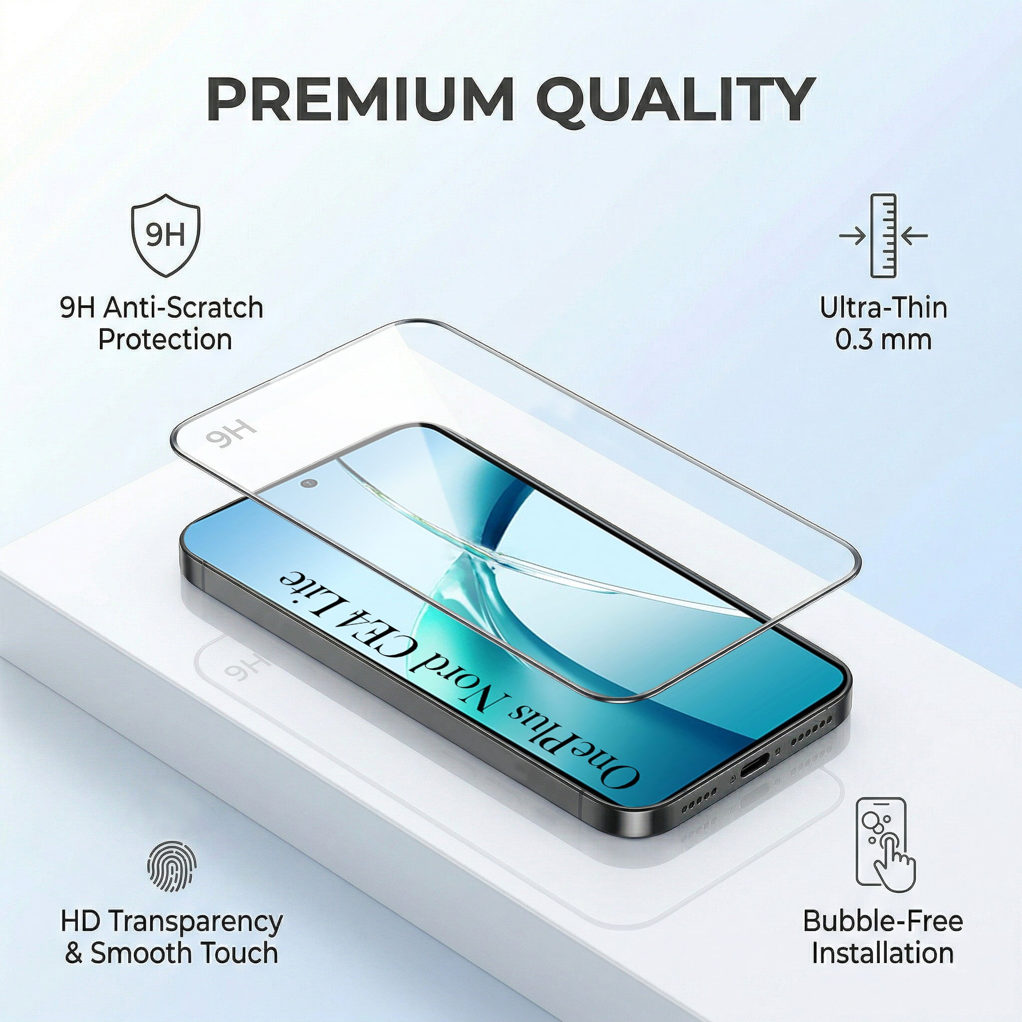 For OnePlus Nord CE 4 Lite Combo (Textured Grip Design | Micro-Fiber Cloth Inside | Oleophobic Coating Screen Glass)