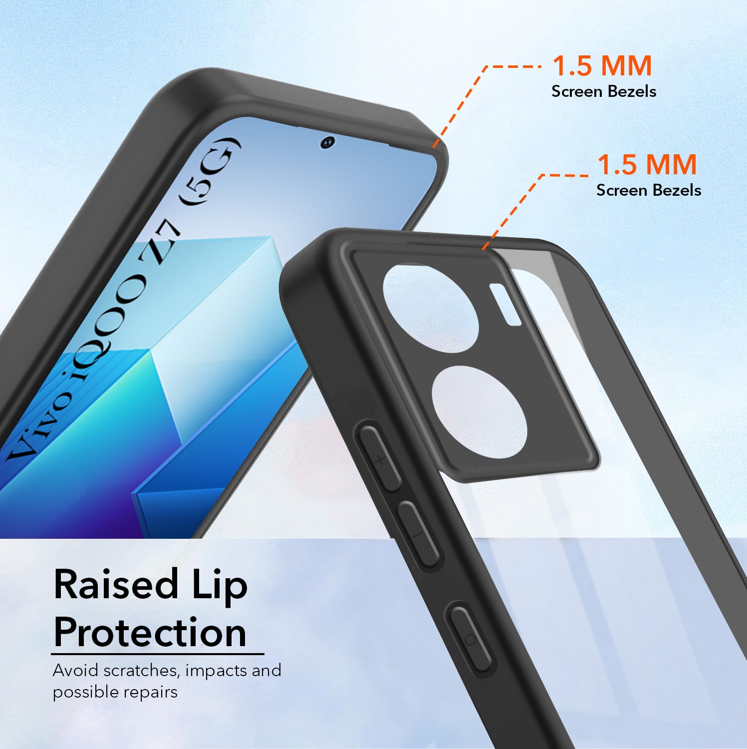 For Vivo iQOO Z7  Back Cover Case Ultra-Hybrid (Lifetime Anti Yellow | Anti Scratch | Crystal Clear Shockproof)