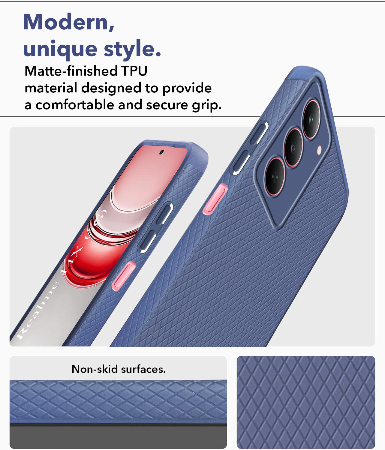 For Realme 14X Back Cover Case  (Liquid Silicone | Side Grip | Camera Protection)