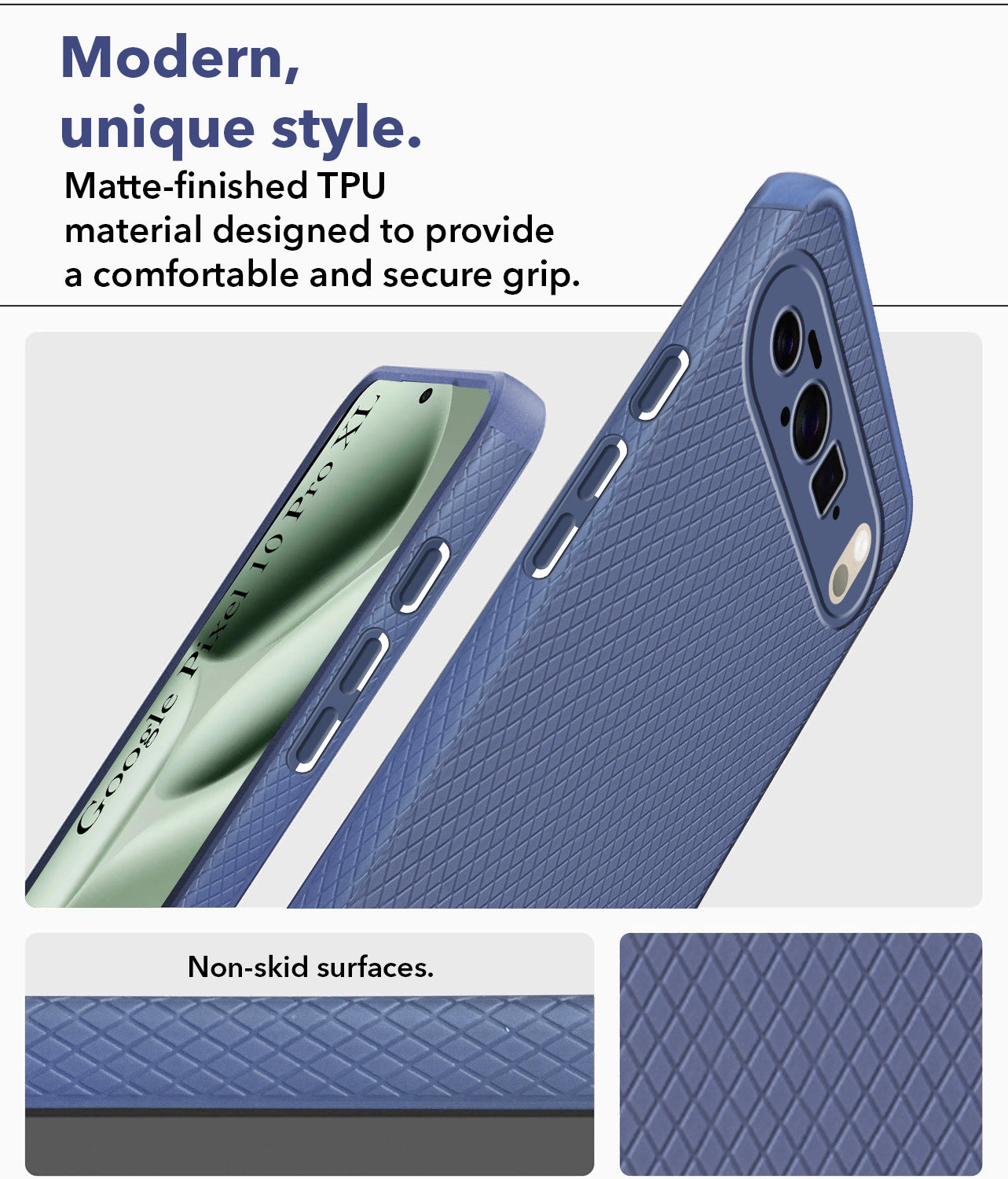 For Google Pixel 10 Pro XL Back Cover Case Liquid Silicone (Camera Protection | Side Grip Texture | Soft and Flexible)