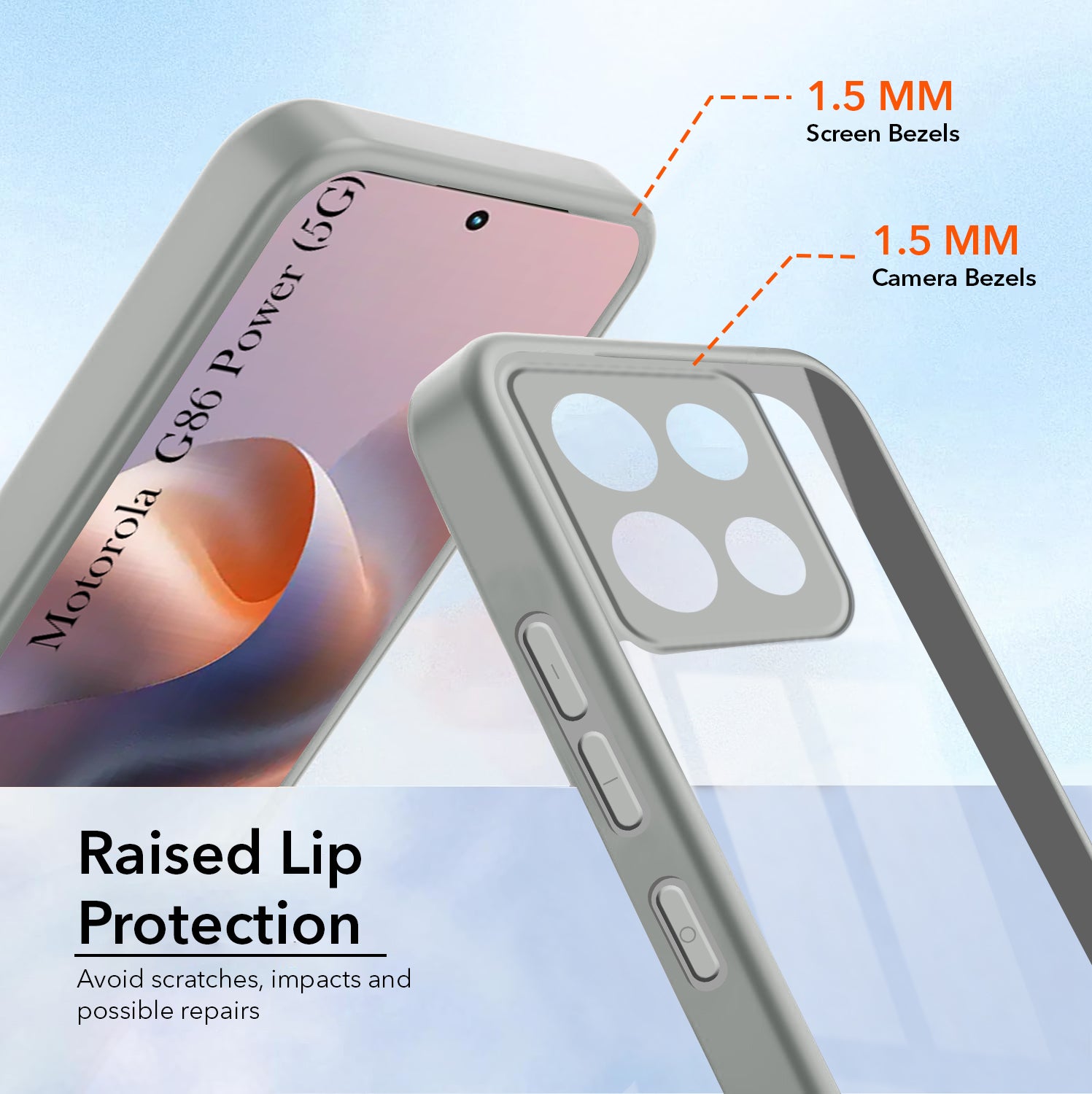 For Motorola Moto G86 Power Back Cover Case Ultra-Hybrid (Lifetime Anti Yellow | Anti Scratch | Crystal Clear Shockproof)