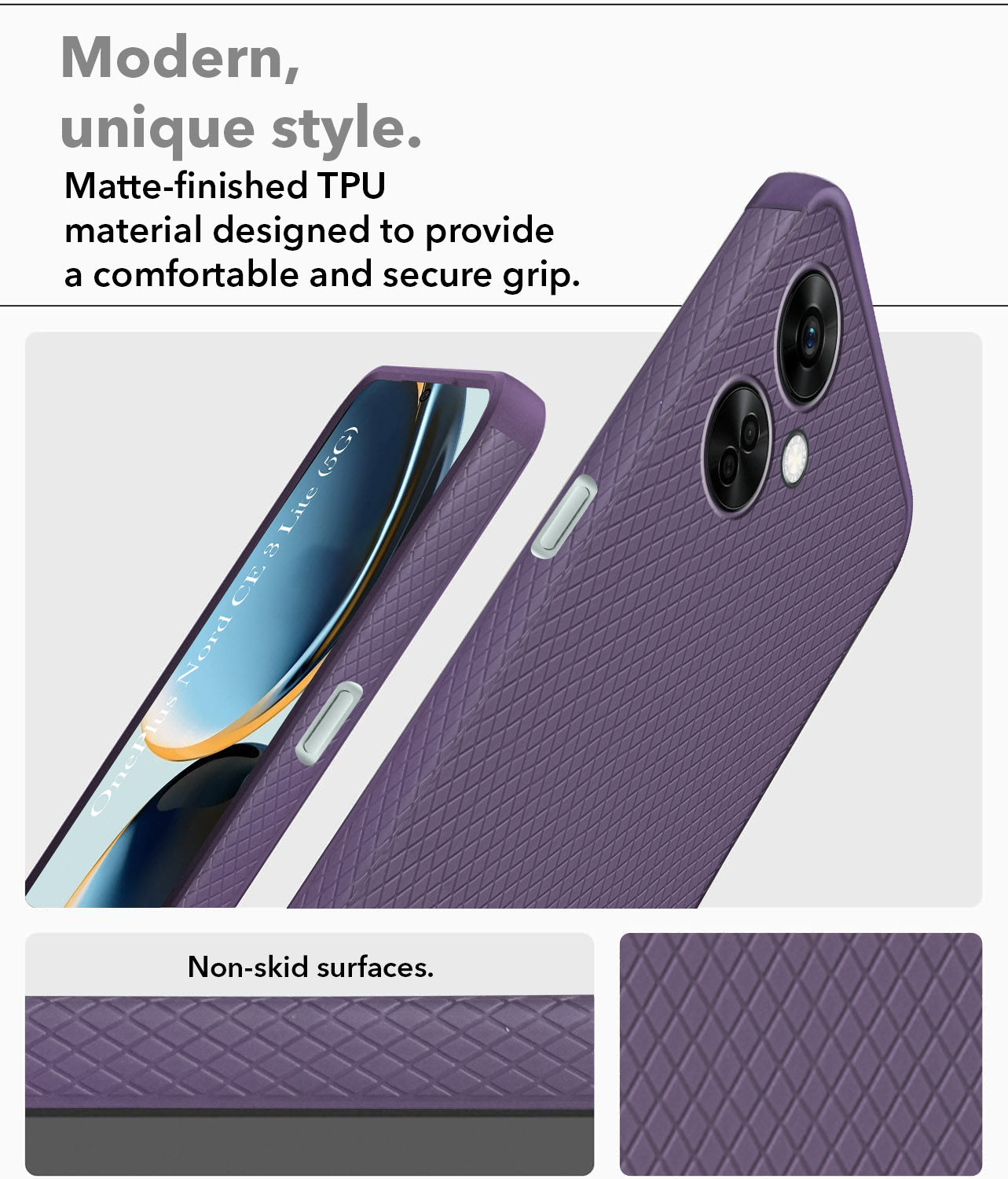 For OnePlus Nord CE 3 Lite Back Cover Case (Liquid Silicone | Side Grip | Camera Protection)