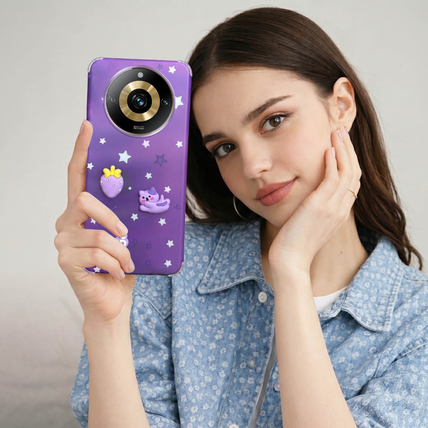 For Realme Narzo 60 Pro Back Cover Case (3D Cute Cartoons | Hard Back Side Soft | Matte Premium Finish | HD Printing)
