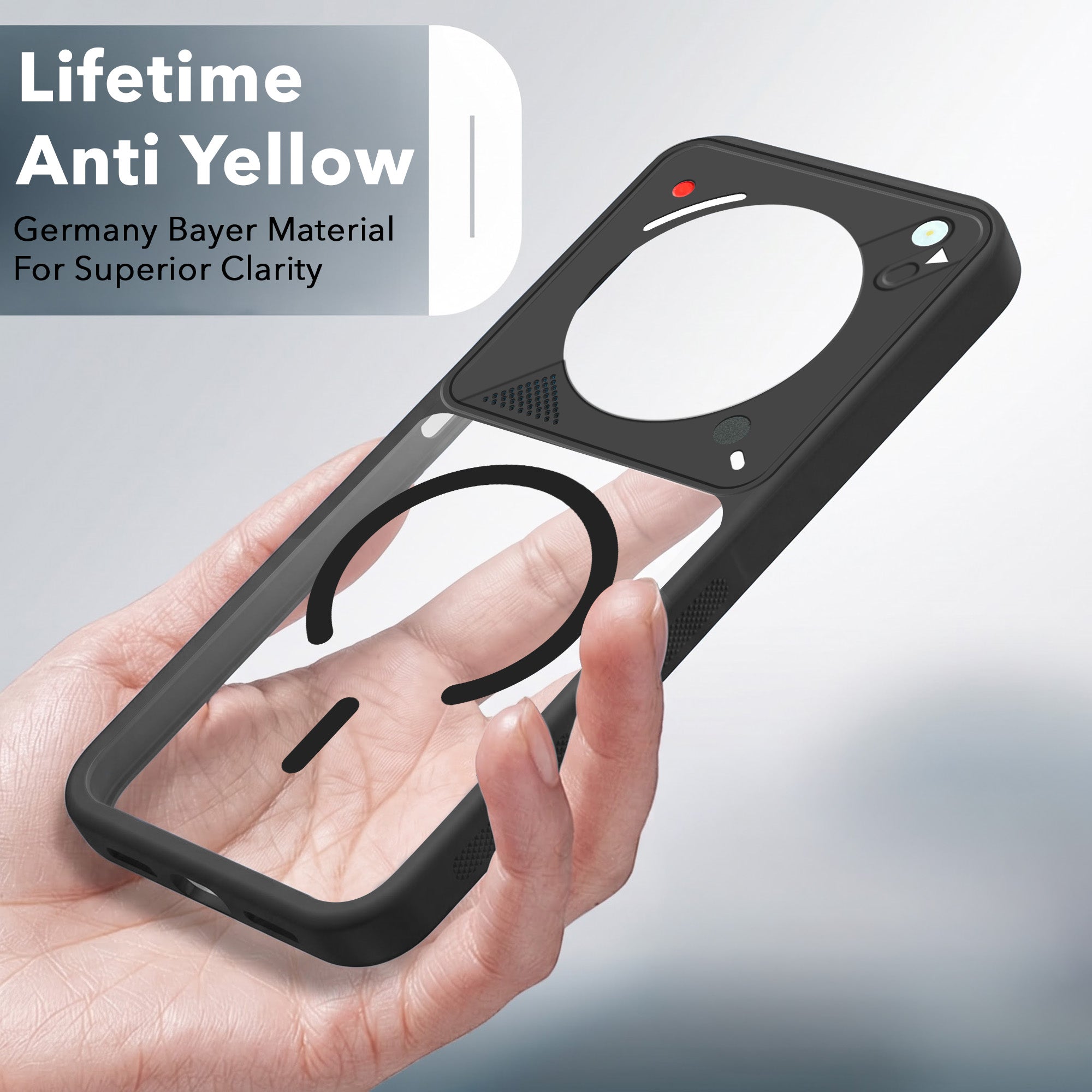 For Redmi A4 5G | Xiaomi Redmi 14C Back Cover Case Lifetime Anti-Yellow Clear (Camera Protection | Side Grip | Wireless MagSafe Compatible)