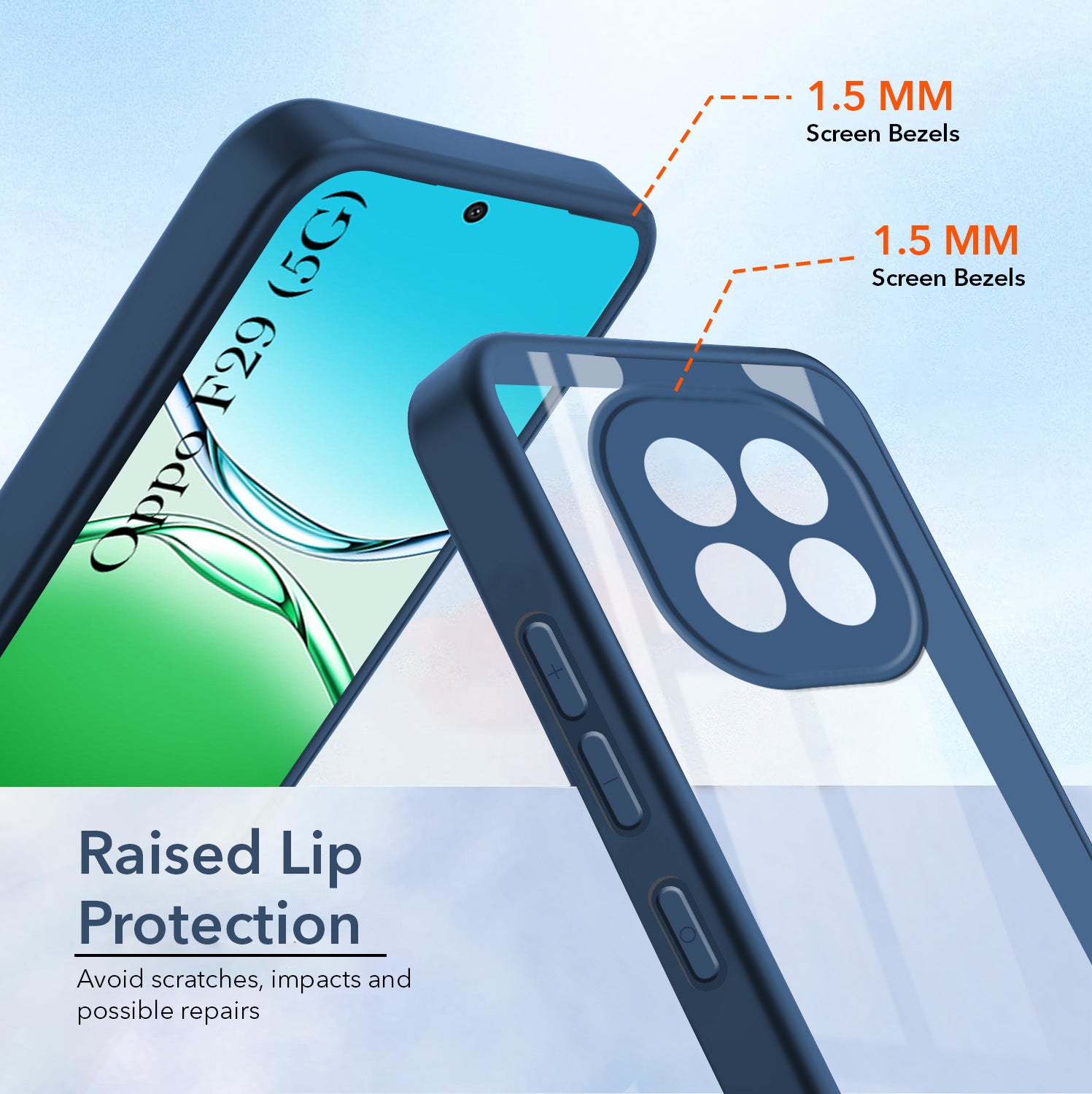 For Oppo F29 Back Cover Case (Lifetime Anti Yellow | Anti Scratch | Crystal Clear Shockproof)