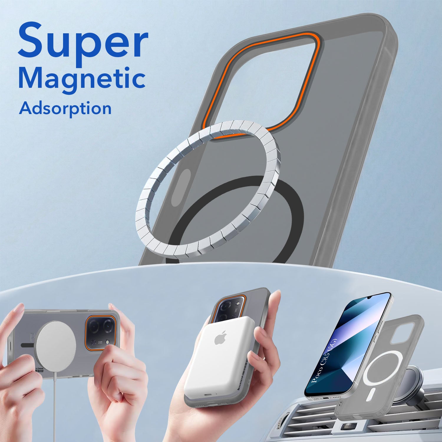 For Poco C85 5G Back Cover Case (Soft Touch | Camera Bump Protection | MagSafe Compatible | Matte Finish)