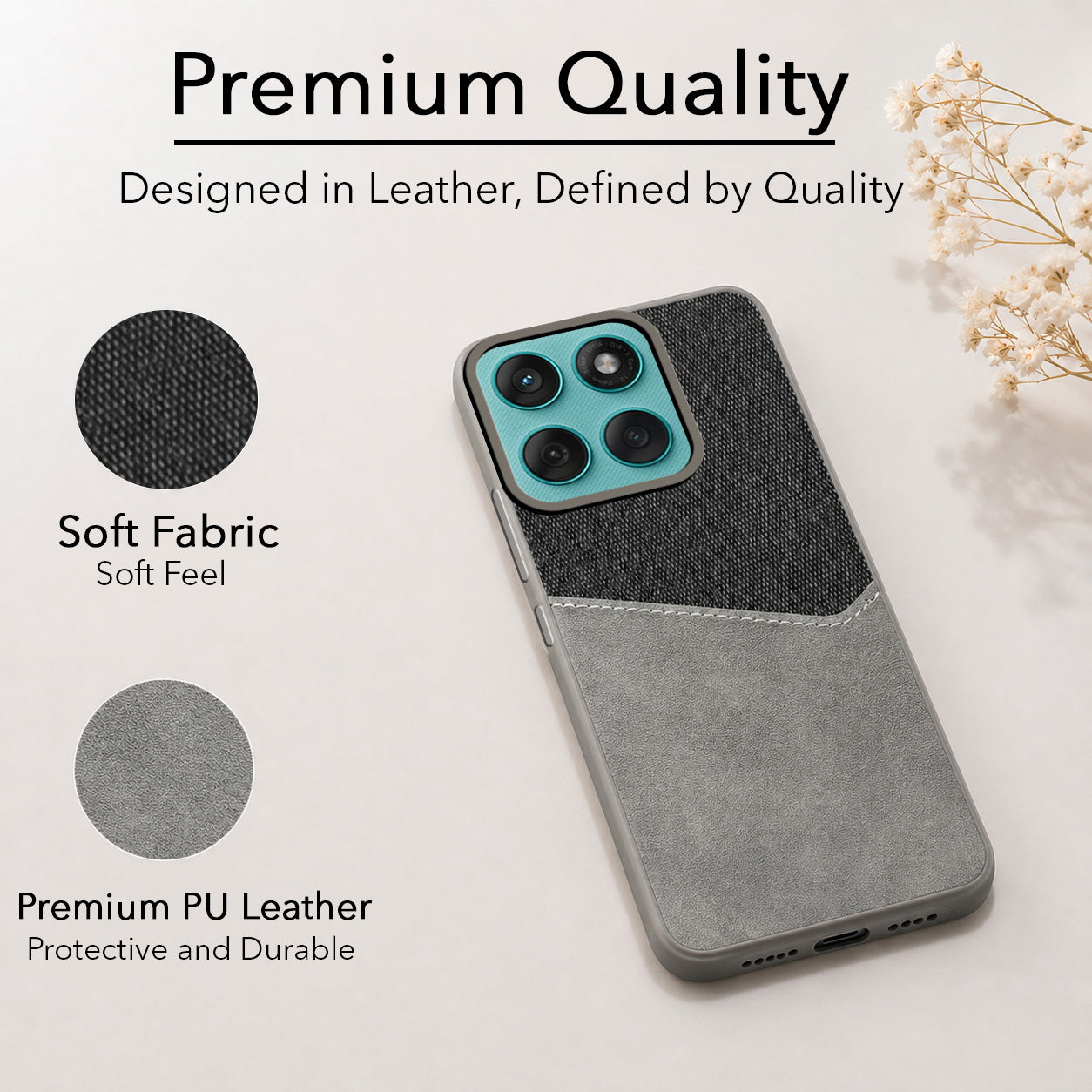 For Motorola Moto Edge 60 Fusion Back Cover Case (Dual PU Leather Stitch | Professional Minimalist | Soft and Flexible)