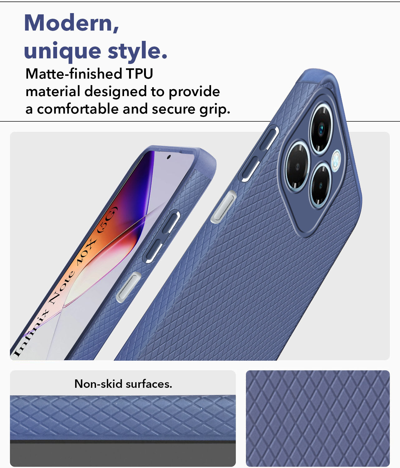 For Infinix Note 40X 5G Back Cover Case Liquid Silicone (Camera Protection | Side Grip Texture | Soft and Flexible)