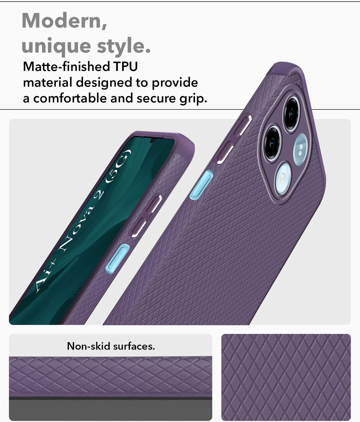 For Ai+ Nova 2 5G Back Cover Case Liquid Silicone (Camera Protection | Side Grip Texture | Soft and Flexible)
