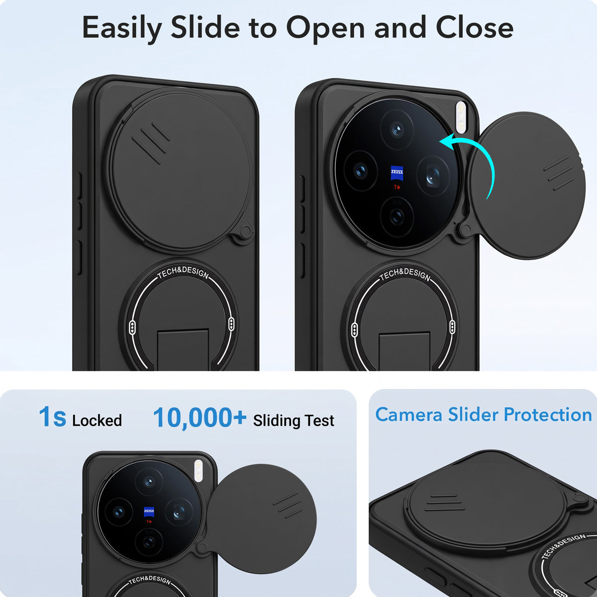 For Vivo X200T Back Case Cover Metallic (Hybrid Armor Kickstand | Sliding Shutter Camera Protection | MagSafe Compatible)