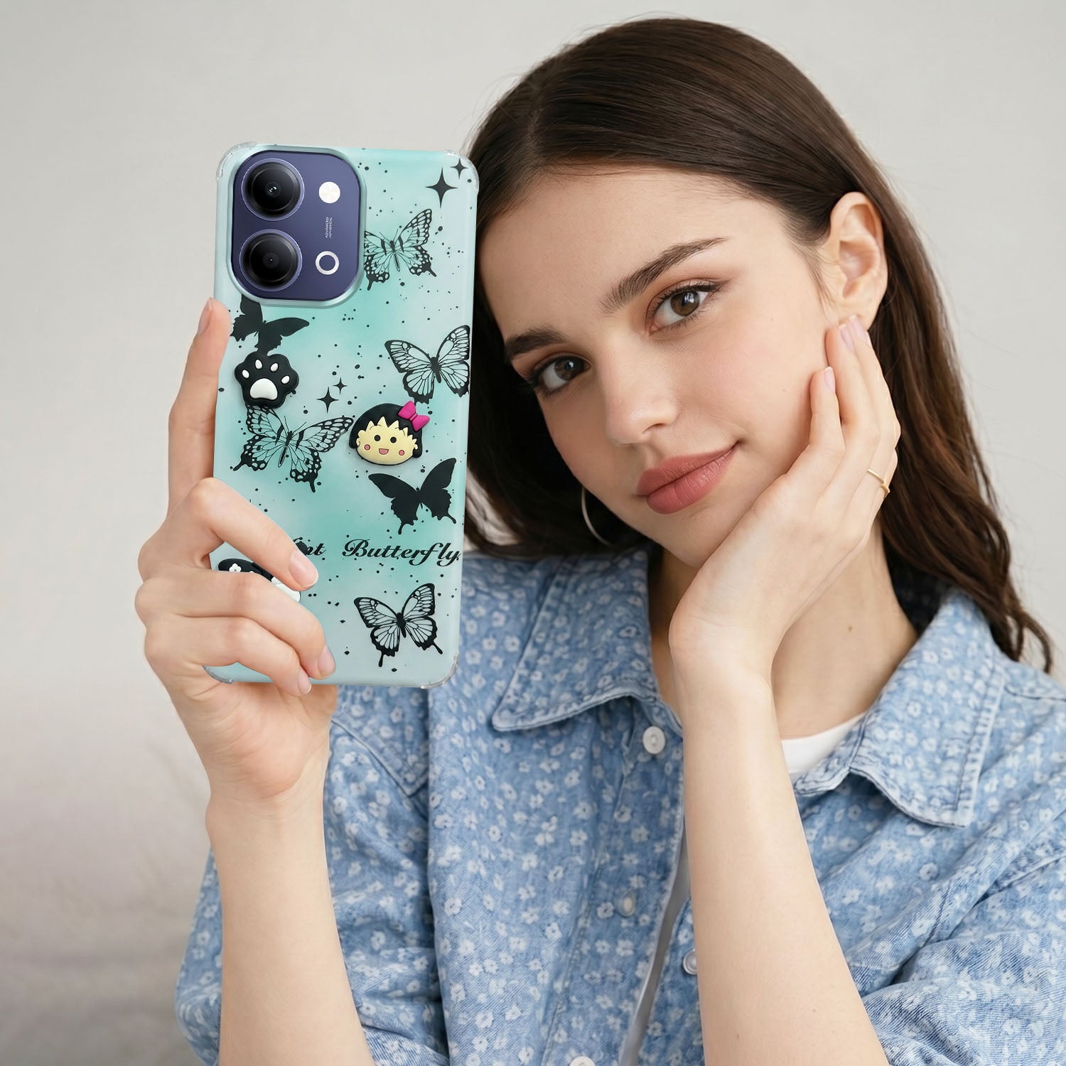 For Vivo Y11 | Vivo Y21 5G Back Cover Case (3D Cute Cartoons | Hard Back Side Soft | Matte Premium Finish | HD Printing)
