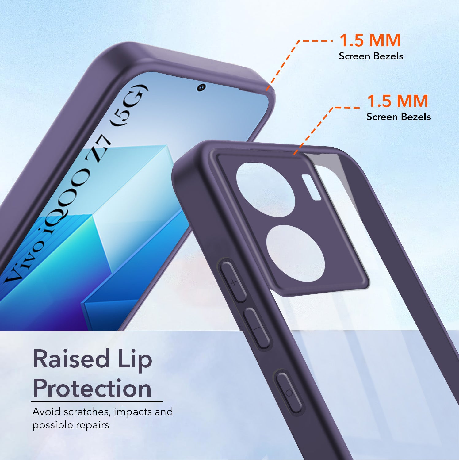 For Vivo iQOO Z7  Back Cover Case Ultra-Hybrid (Lifetime Anti Yellow | Anti Scratch | Crystal Clear Shockproof)