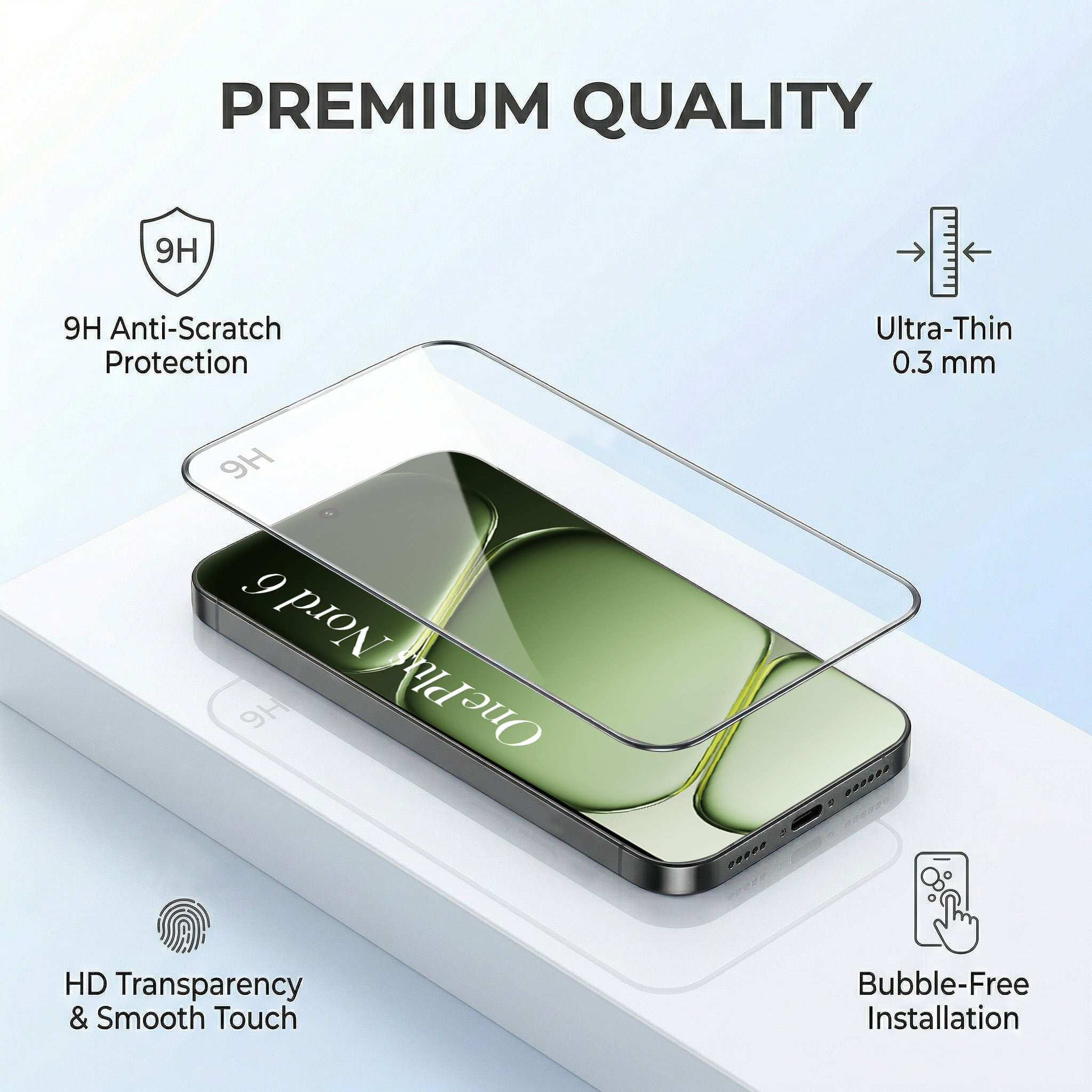 For Oneplus Nord 6 Combo with Back Cover and 9H Tempered Glass (Liquid Silicone | Camera Protection | Oleophobic Coating Screen Glass)