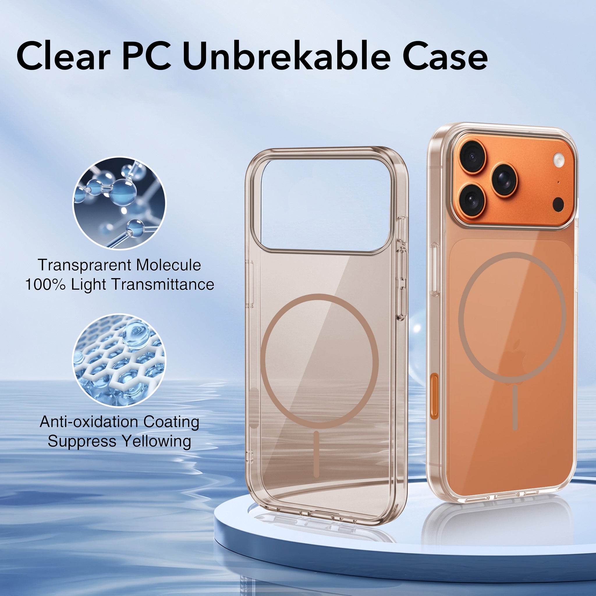 For Apple iPhone 17 Pro Max Back Case Cover Crystal Anti Yellow (Unbreakable PC | MagSafe Wireless Charging Support |Camera Protection Bump)