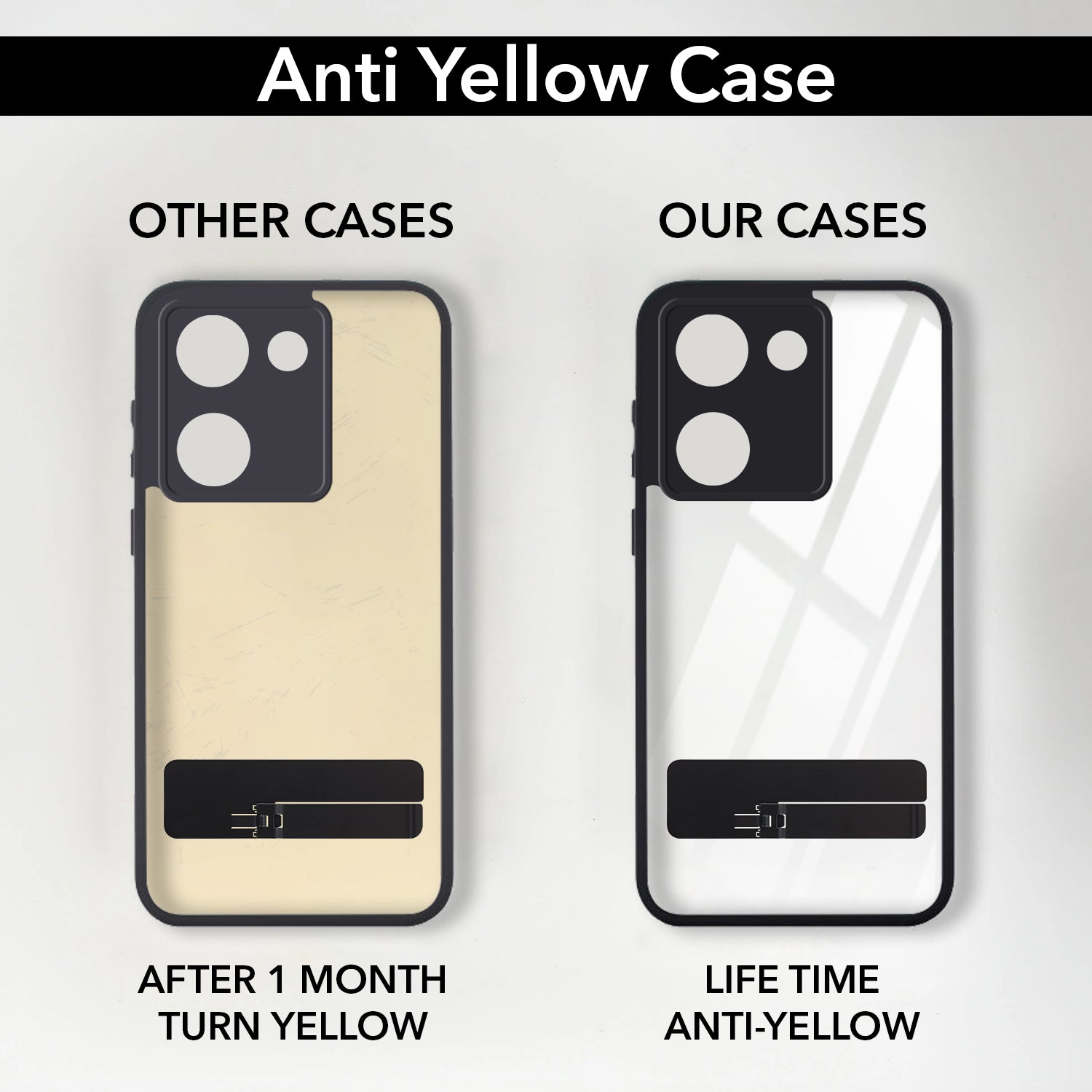For Vivo Y300 Plus Back Cover Case (Built-in Stand | Lifetime Anti Yellow | Kickstand Shockproof | Camera Protection | MagSafe Compatible)