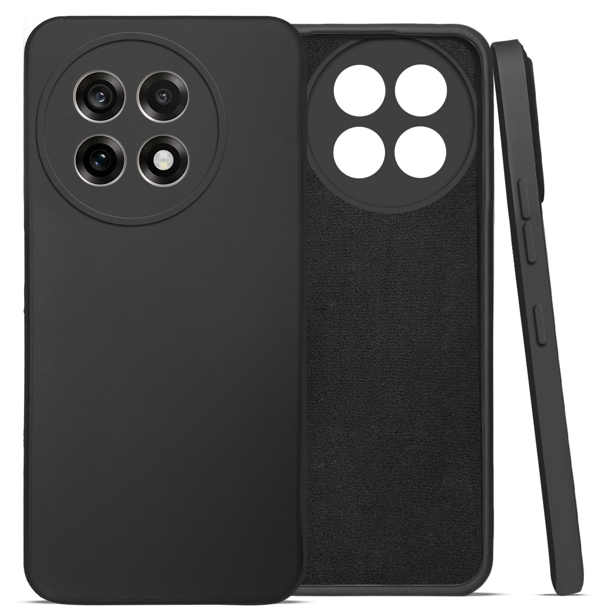 For OnePlus 13R Back Cover Case (Matte Finish Silicone with Inside Fiber cloth)