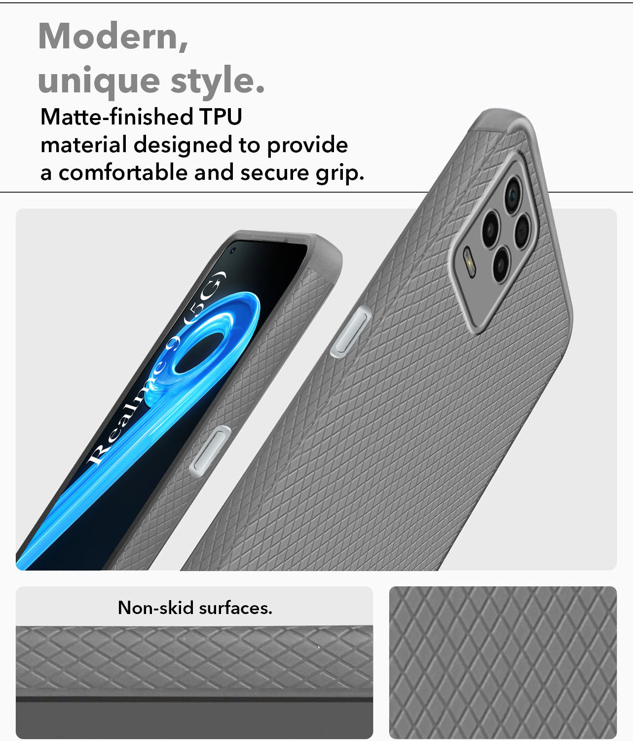 For Realme 9 5G Back Cover Case (Liquid Silicone | Side Grip | Camera Protection)