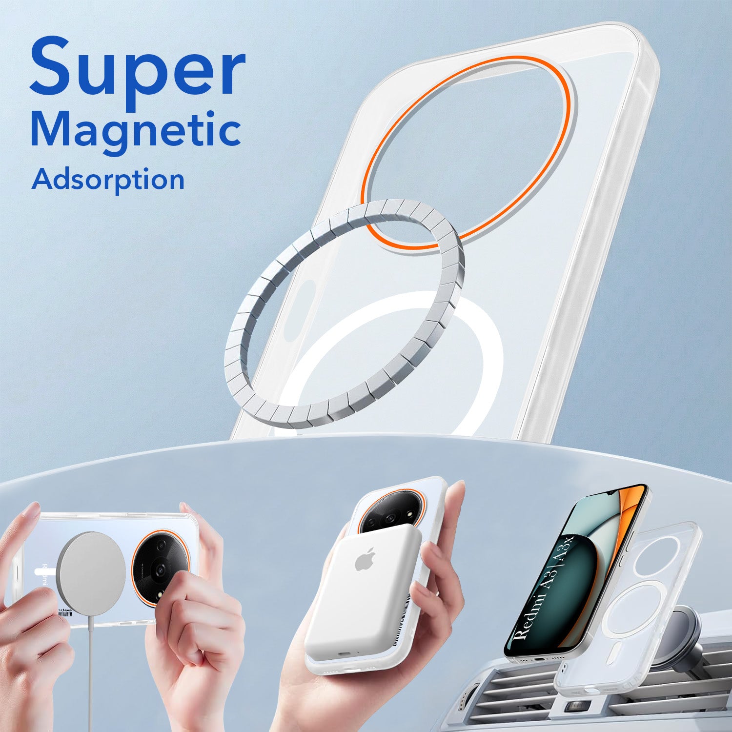 For Redmi A3 2024 | Redmi A3x Back Cover Case (Soft Touch | Camera Bump Protection | MagSafe Compatible | Matte Finish)