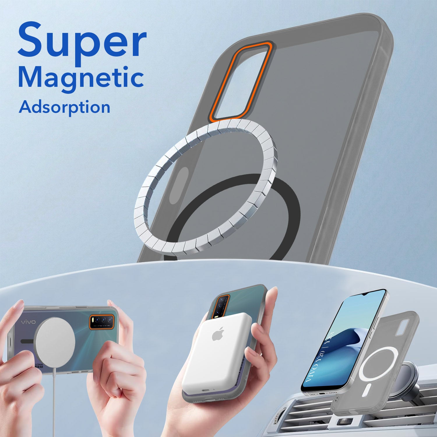 For Vivo Y20 | Y20i Back Cover Case (Soft Touch | Camera Bump Protection | MagSafe Compatible | Matte Finish)