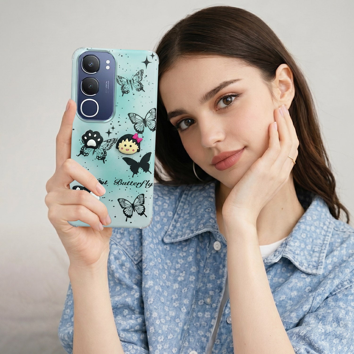 For Vivo Y29 Back Cover Case (3D Cute Cartoons | Hard Back Side Soft | Matte Premium Finish | HD Printing)
