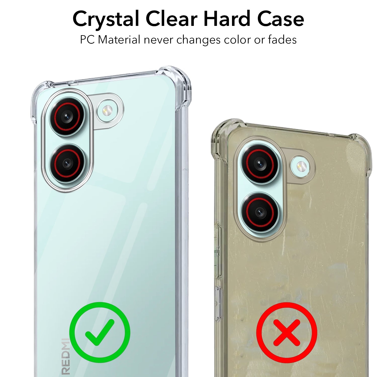 For Redmi Turbo 5 Back Cover Shockproof Crystal-Clear (Drop & Camera Protection | Hard Polycarbonate)