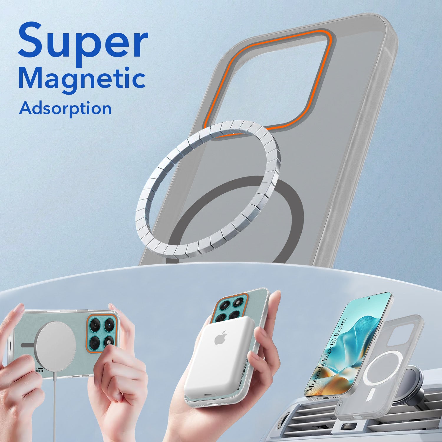 For Motorola Moto Edge 60 Fusion Back Cover Case (Soft Touch | Camera Bump Protection | MagSafe Compatible | Matte Finish)