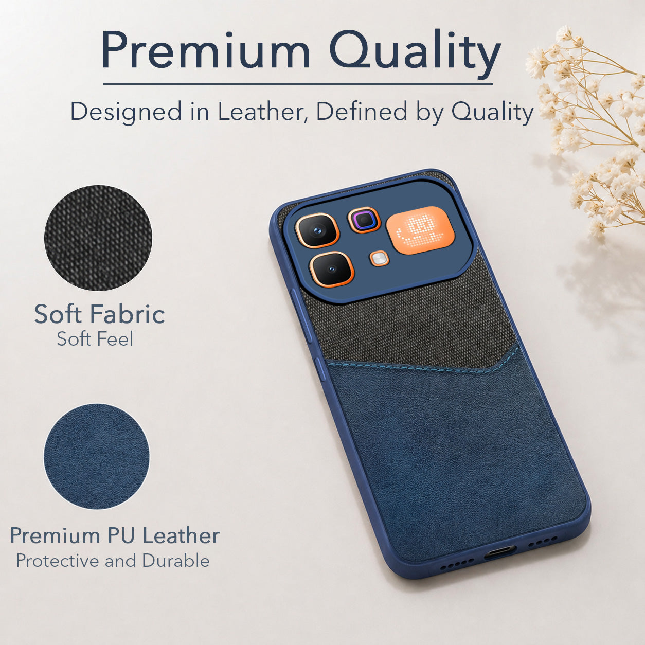For Infinix Note 60 Pro 5G Back Cover Case (Dual PU Leather Stitch | Professional Minimalist | Soft and Flexible)