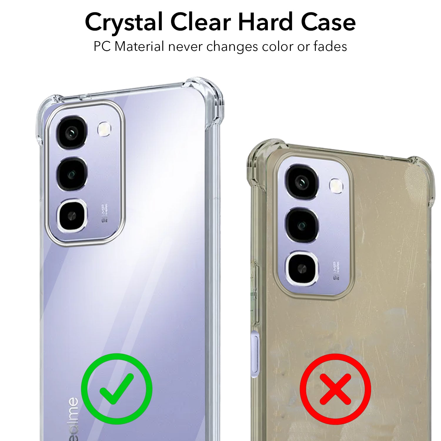 For Realme P4R 5G Back Cover Shockproof Crystal-Clear (Drop & Camera Protection | Hard Polycarbonate)