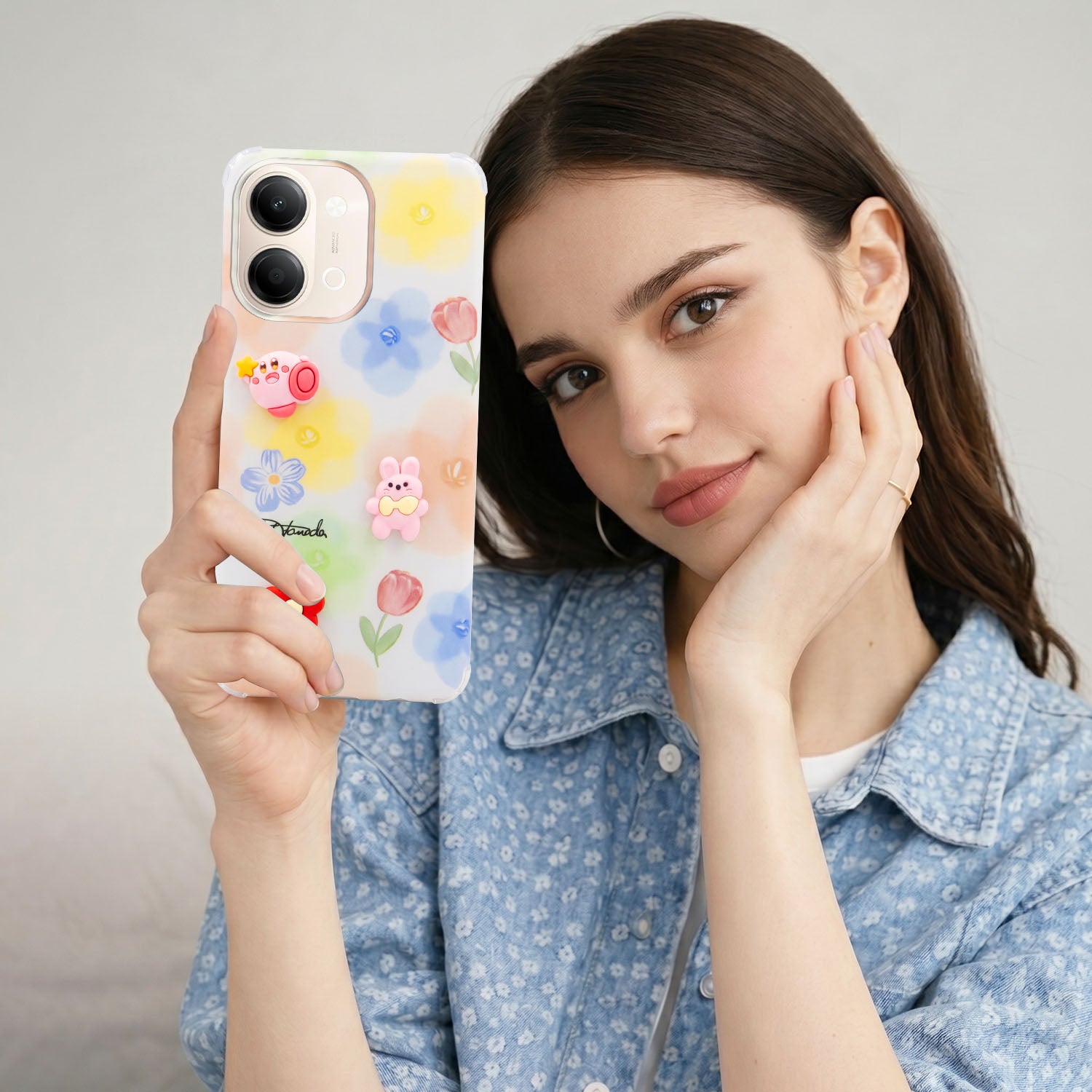 For Vivo Y05 4G Back Cover Case (3D Cute Cartoons | Hard Back Side Soft | Matte Premium Finish | HD Printing)