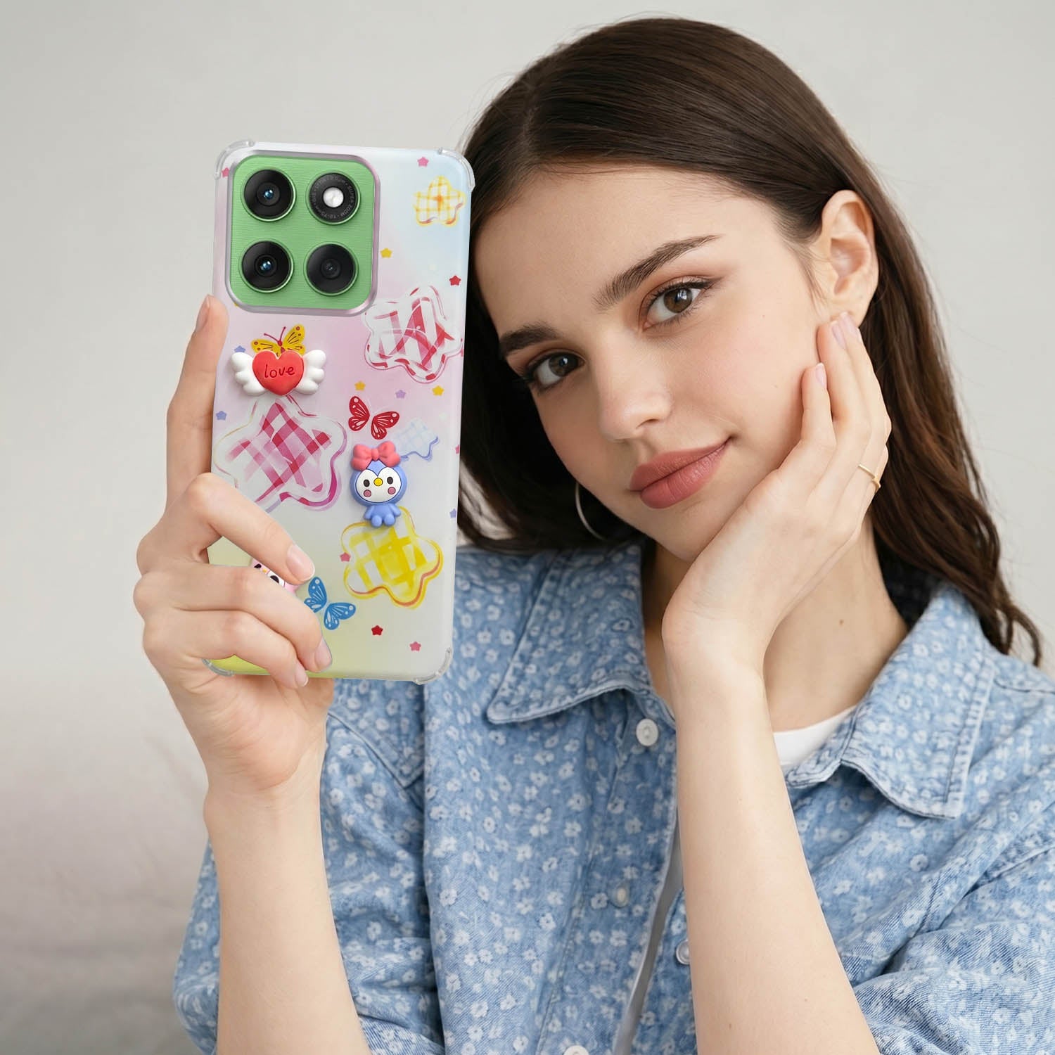 For Motorola Moto Edge 60 Back Cover Case (3D Cute Cartoons | Hard Back Side Soft | Matte Premium Finish | HD Printing)
