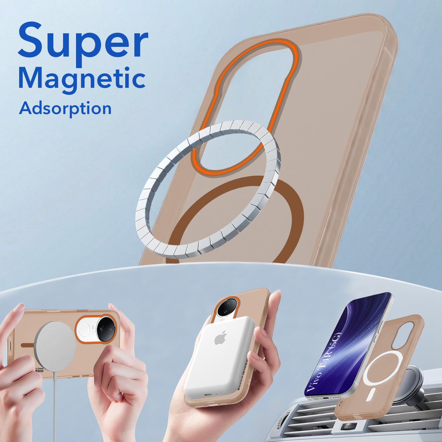 For Vivo T4R Back Cover Case (Soft Touch | Camera Bump Protection | MagSafe Compatible | Matte Finish)