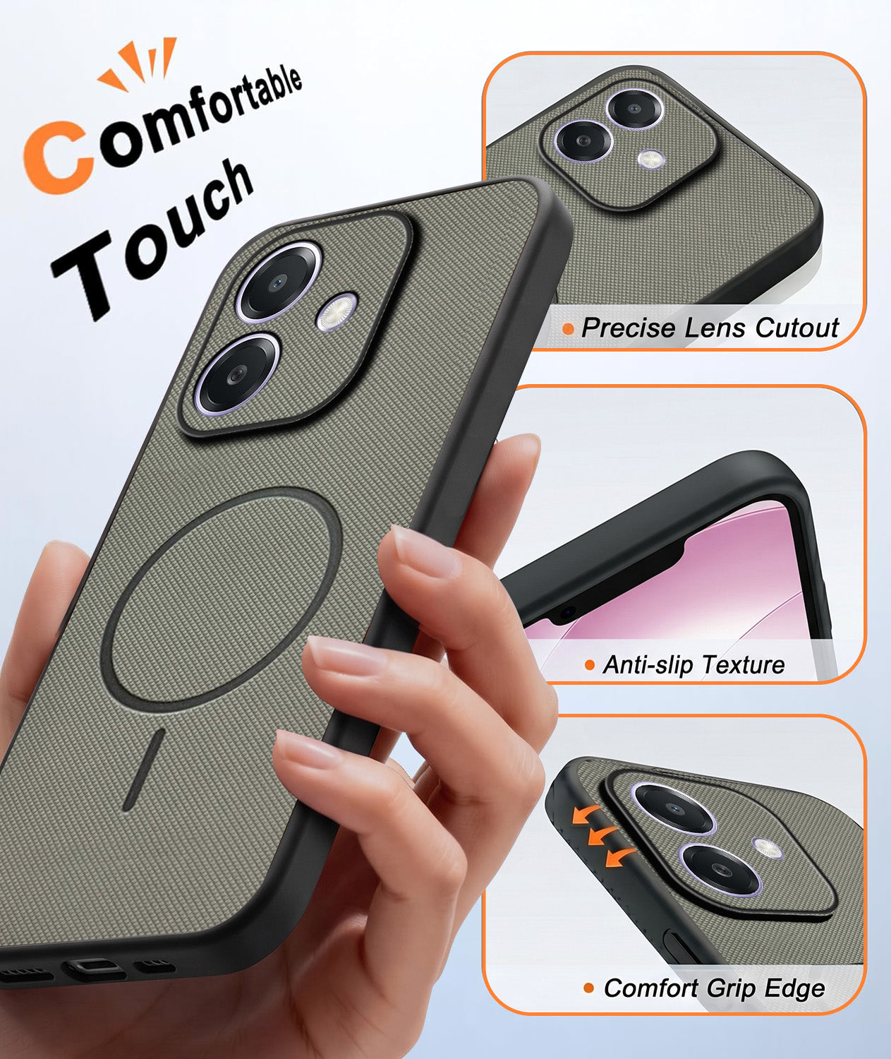 For Oppo A3X (4G/5G) | Oppo A3 5G Back Cover Case PU Leather (Texture Grip Design | Professional Minimalist | Camera Protection | Soft and Flexible)