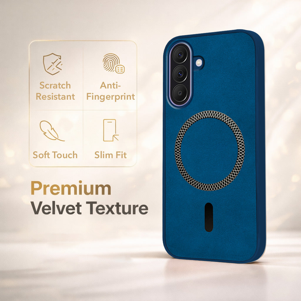 For Samsung Galaxy A37 5G Back Cover Case Leather Finish (MagSafe Compatible Wireless Charging | Soft Touch | Camera Bump Protection)