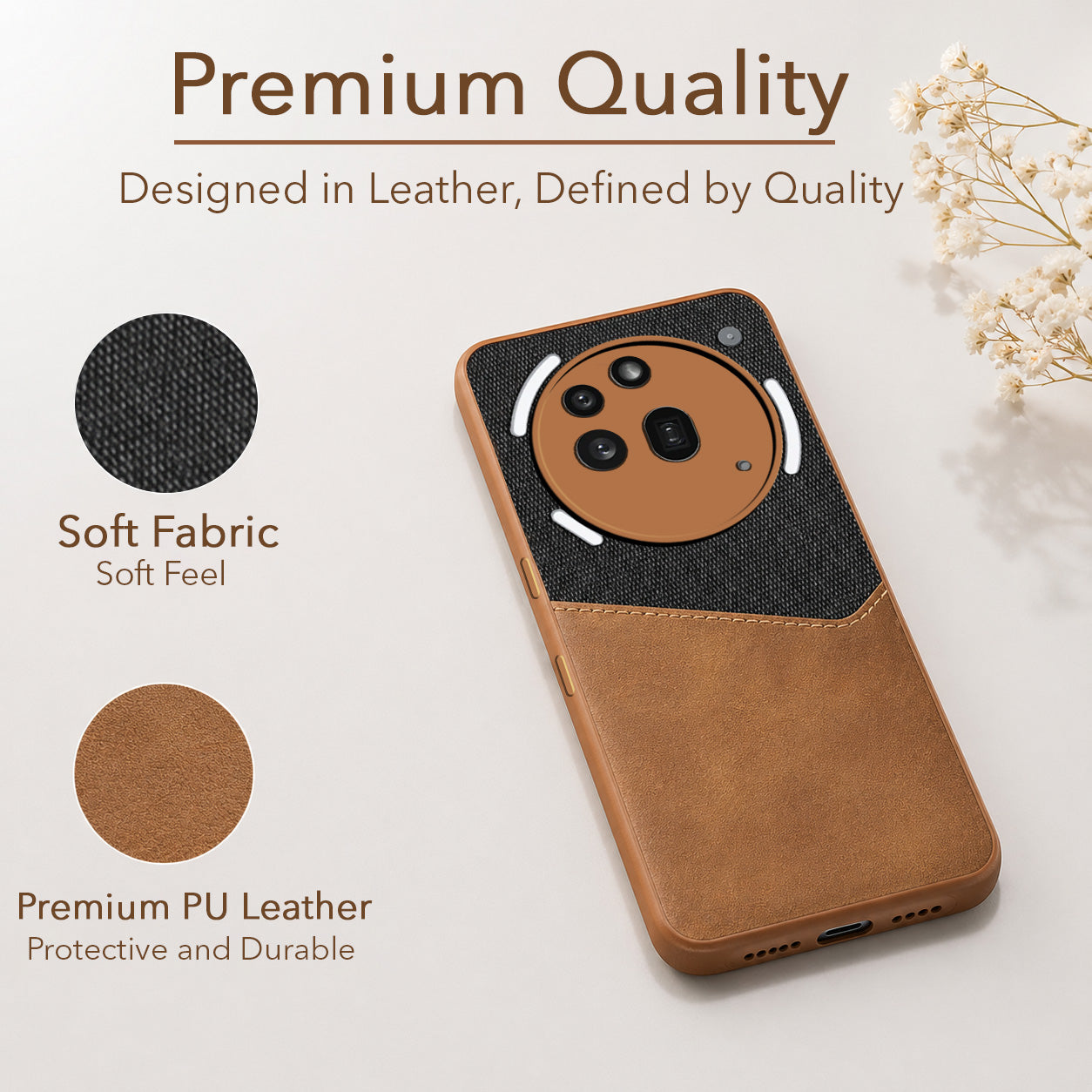For Nothing Phone 3A Pro 5G Back Cover Case  (Dual PU Leather Stitch | Professional Minimalist | Soft and Flexible)