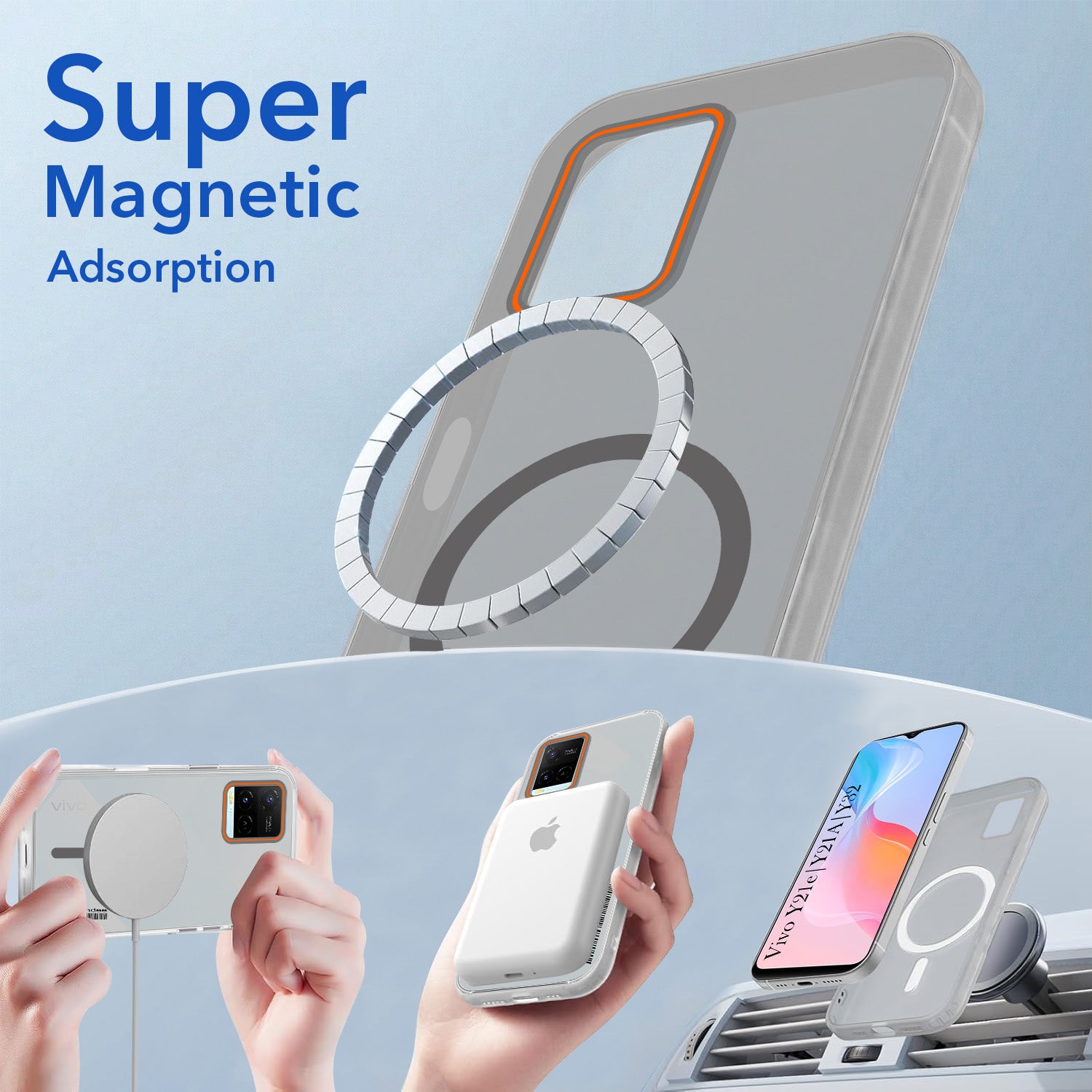 For Vivo Y21e | Vivo Y21A | Vivo Y32 Back Cover Case (Soft Touch | Camera Bump Protection | MagSafe Compatible | Matte Finish)
