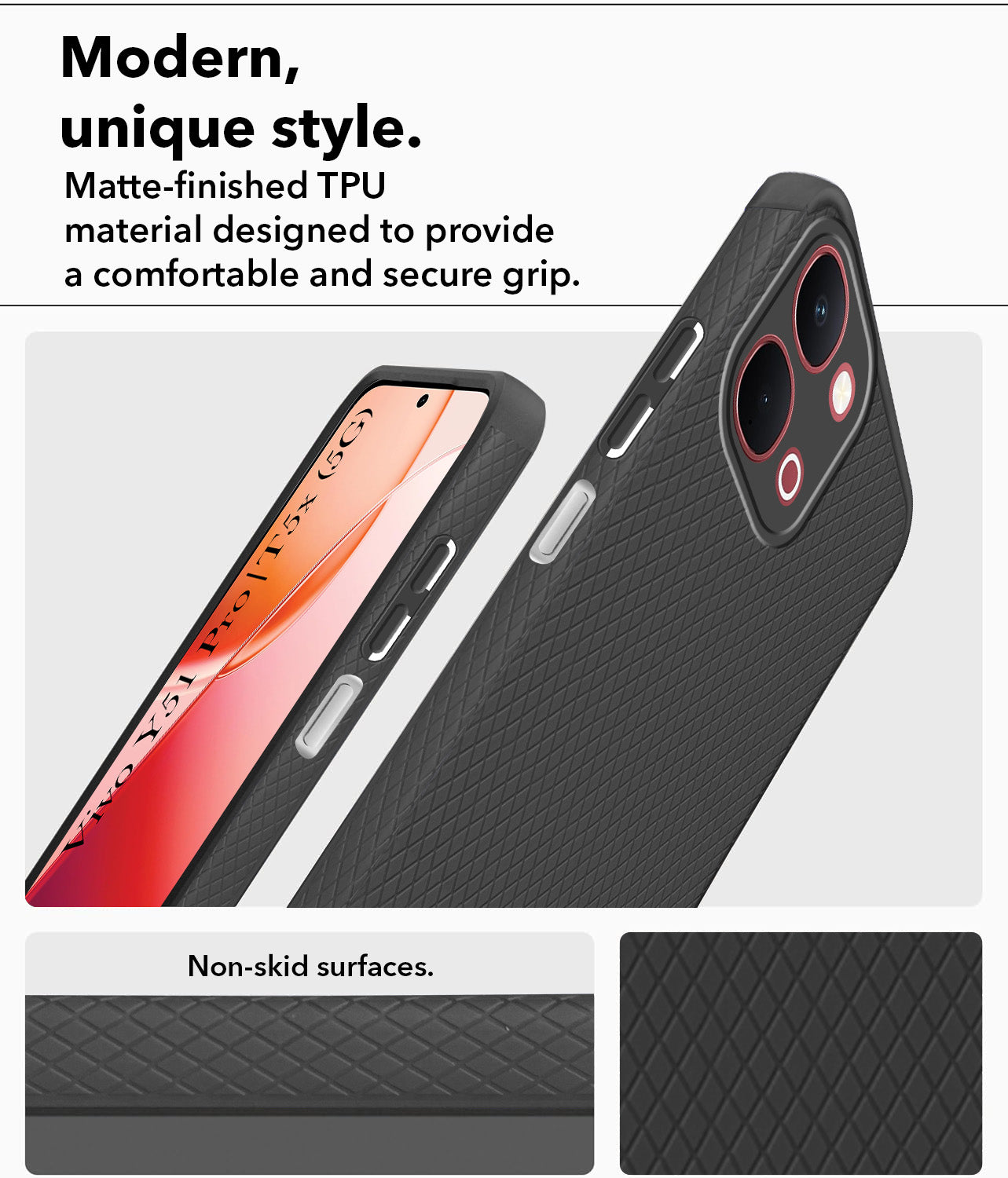 For Vivo Y51 Pro 5G | Vivo T5x Back Cover Case Liquid Silicone (Camera Protection | Side Grip Texture | Soft and Flexible)