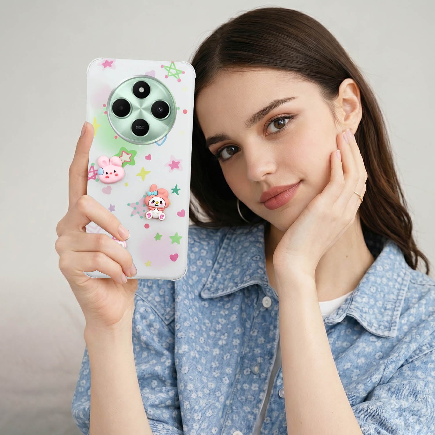 For Poco C75 | Poco M7 Back Cover Case (3D Cute Cartoons | Hard Back Side Soft | Matte Premium Finish | HD Printing)