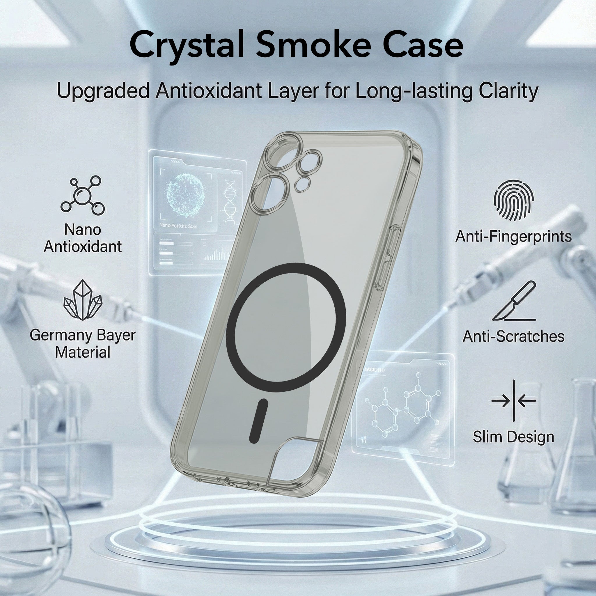 For Nothing CMF Phone 2 Pro Back Cover Case Lifetime Anti-Yellow MagSafe Compatible Clear (Sleek Hard Crystal | Shockproof and Camera Protection)
