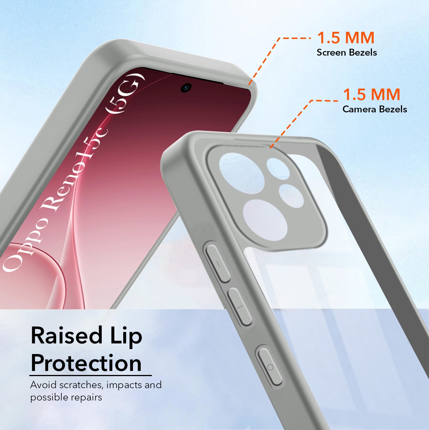 For Oppo Reno 15c Back Cover Case Ultra-Hybrid (Lifetime Anti Yellow | Anti Scratch | Crystal Clear Shockproof)