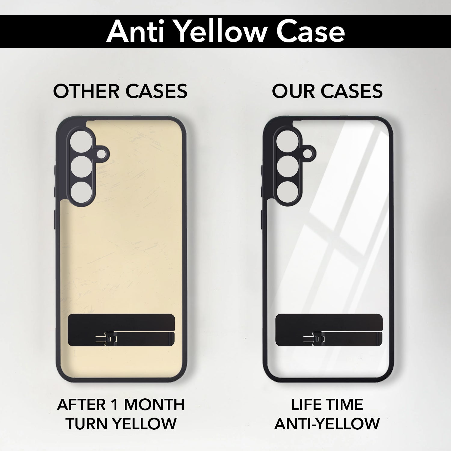 For Samsung Galaxy A54 5G Back Cover Case (Built-in Stand | Lifetime Anti Yellow | Kickstand Shockproof | Camera Protection | MagSafe Compatible)