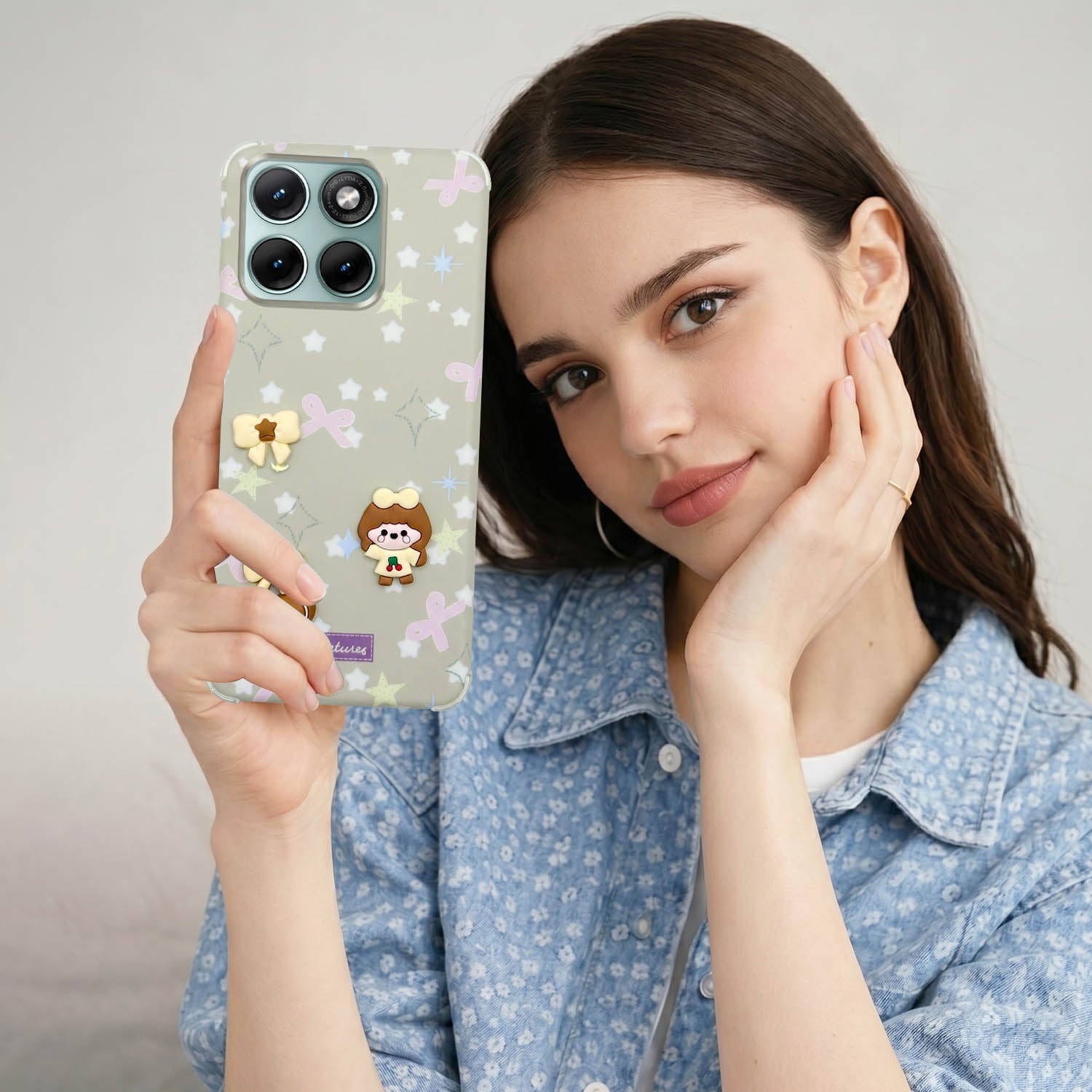 For Motorola Moto Edge 70 Fusion Back Cover Case (3D Cute Cartoons | Hard Back Side Soft | Matte Premium Finish | HD Printing)