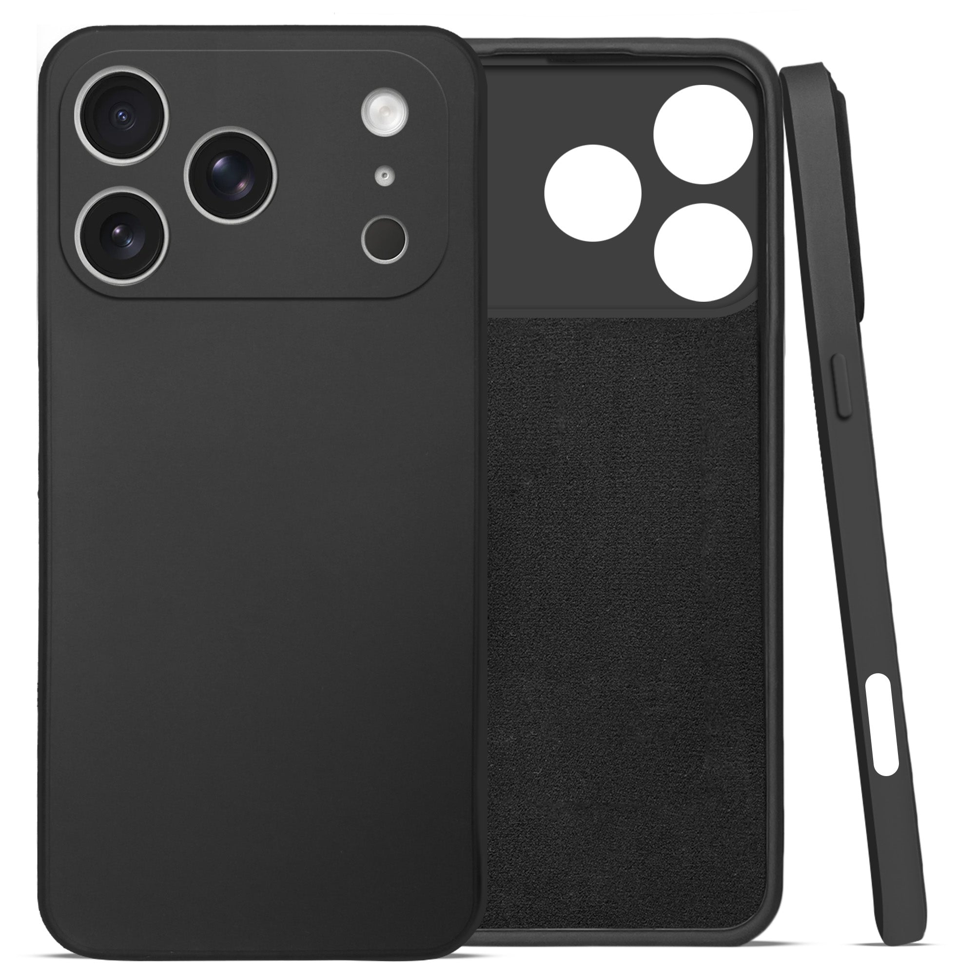 For Apple iPhone 17 Pro Back Cover Case (Matte Finish Silicone with Inside Fiber Cloth)