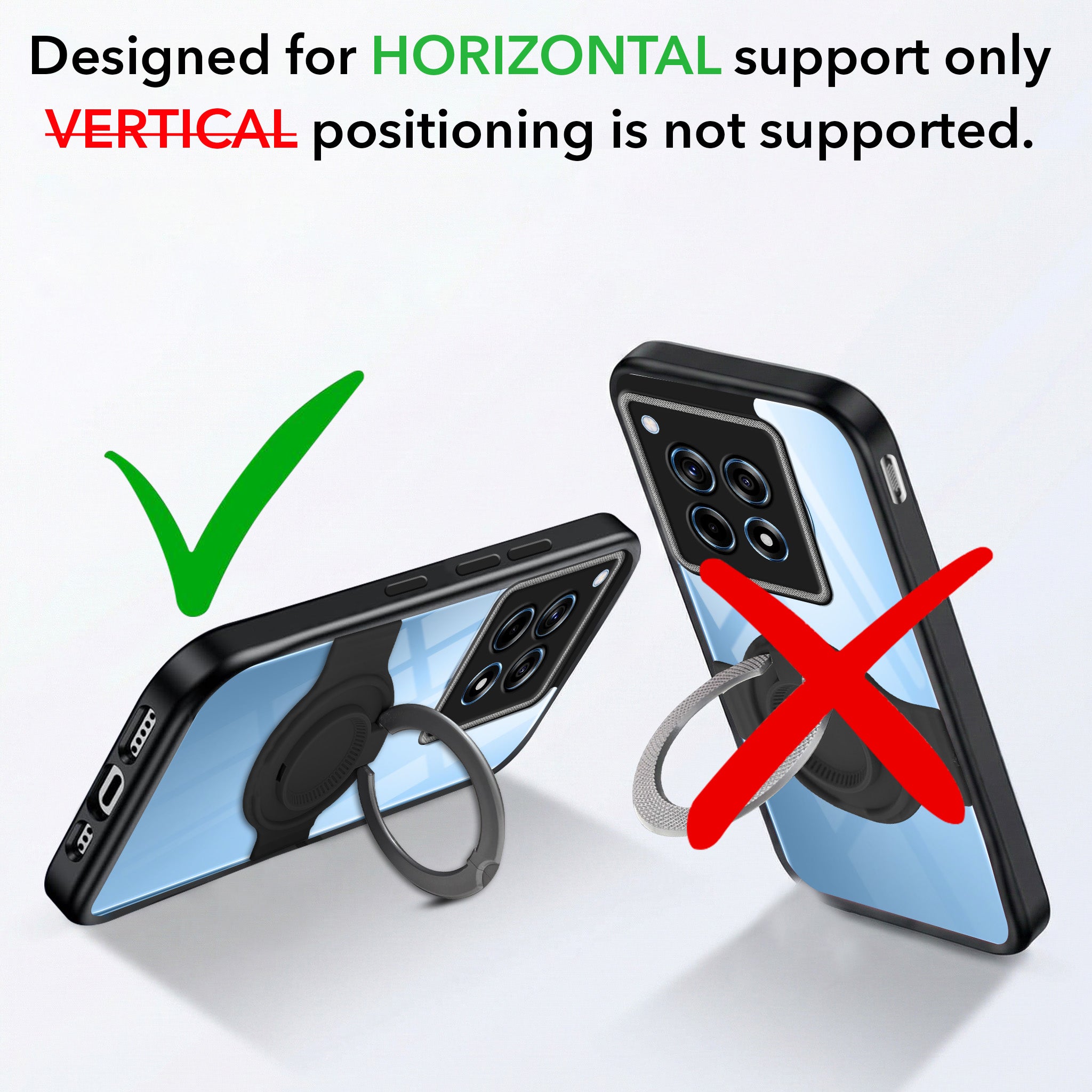 For OnePlus 12R 5G Back Cover Case with stand (Built-in Ring Holder Kickstand | Lifetime Anti Yellow | Camera Protection)