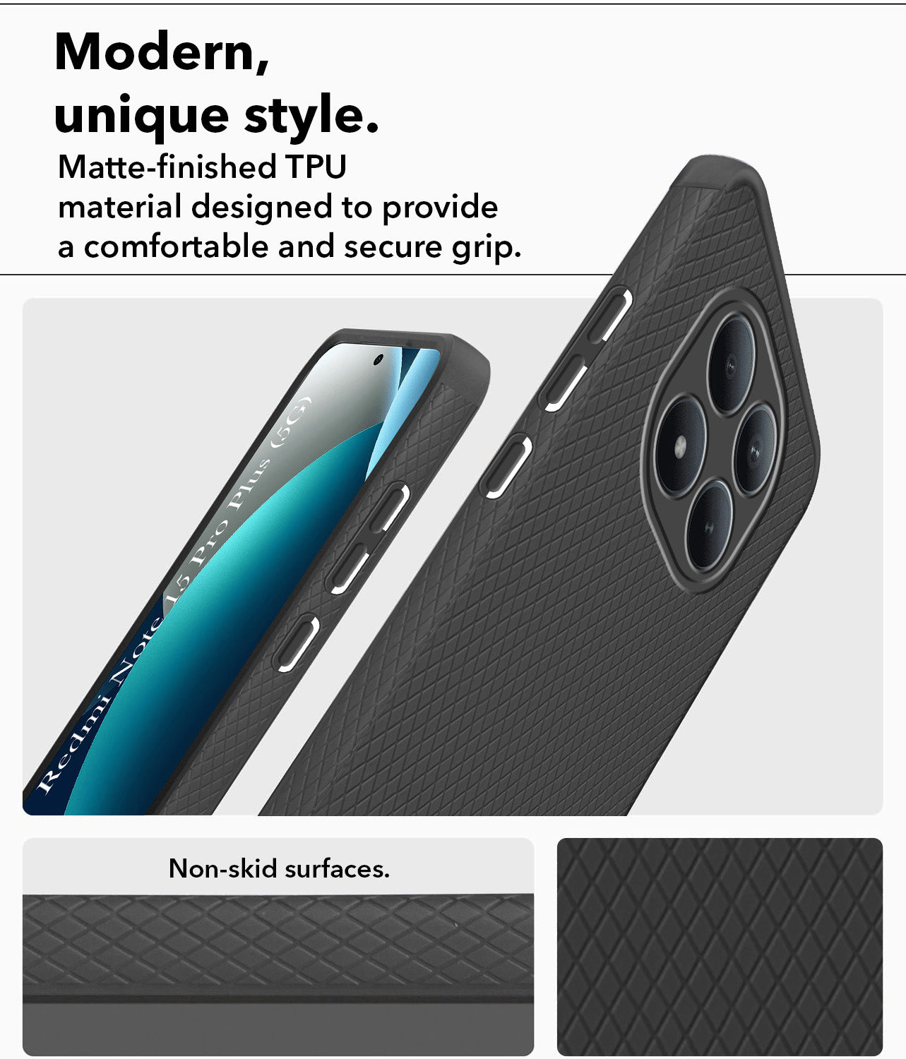 For Xiaomi Redmi Note 15 Pro Plus 5G Back Cover Case Liquid Silicone (Camera Protection | Side Grip Texture | Soft and Flexible)